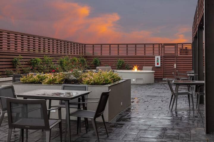 Outdoor banquet area